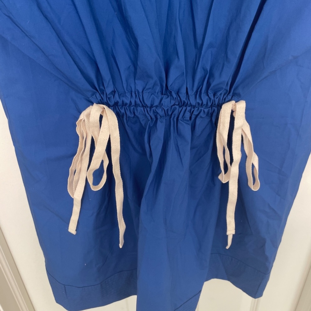 Banana Republic Royal Blue Poplin Drawstring Mini Dress NWT Size S - Picture 4 of 8